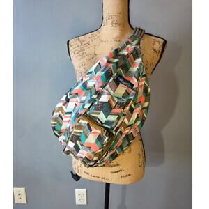 Kavu sling bag backpack coastal blocks rope strap large travel lightweight green